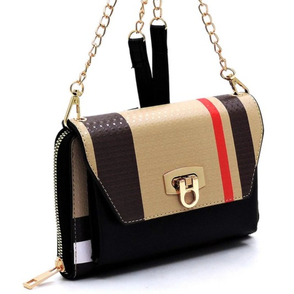 Plaid Crossbody Clutch Wallet